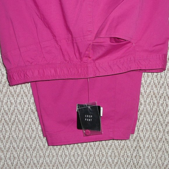 NWT Sag Harbor Capri Cropped Pants Pink Plus size 3X, 24W with Pockets - Picture 6 of 10